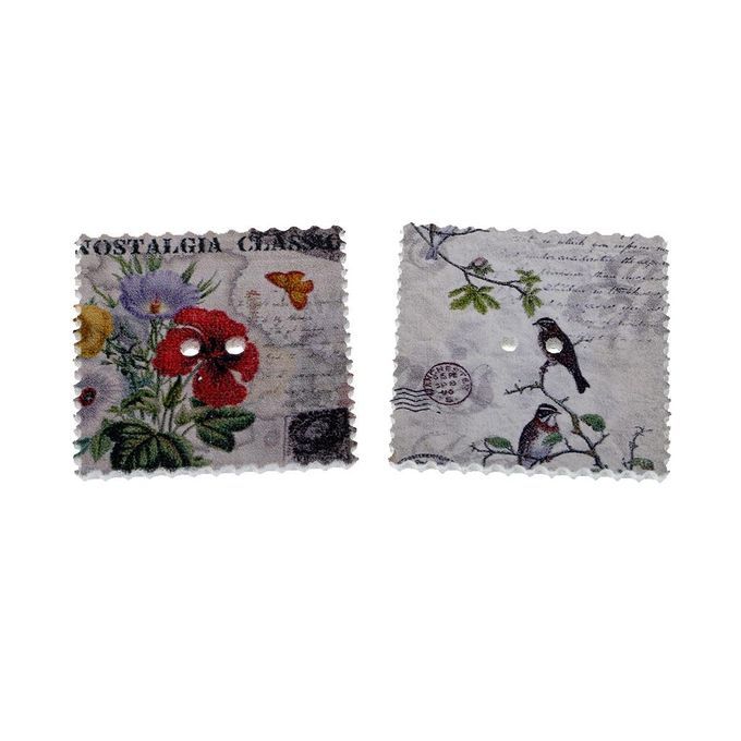 Prettyia 50pcs Assorted Printed Stamps Wooden Buttons For Decoration