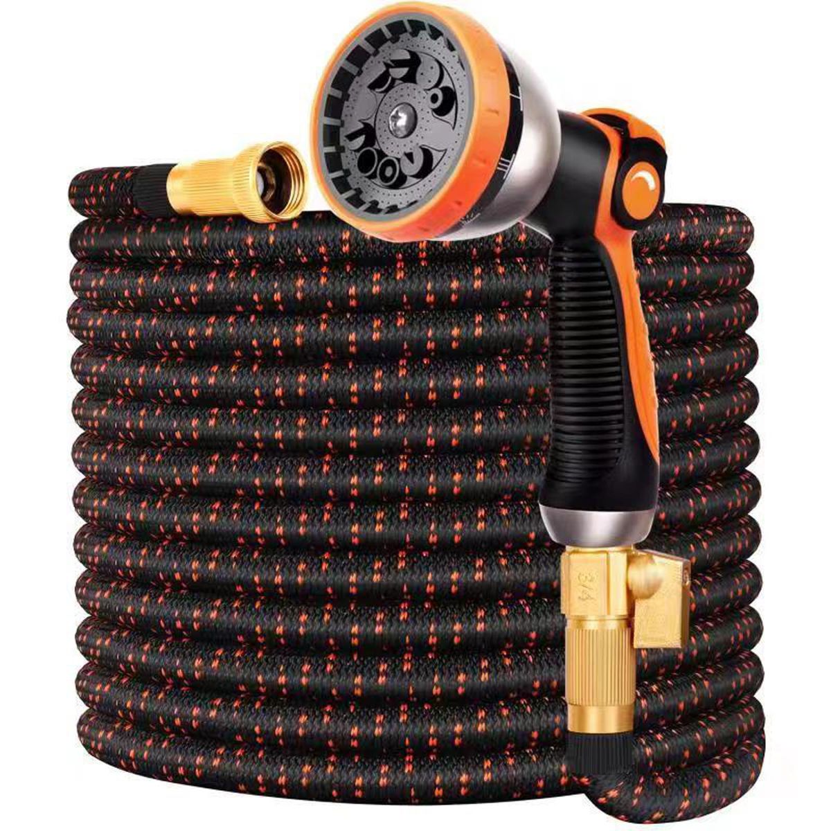 50FT Garden Hose Expandable Hose Flexible Water Hose with Spray Nozzle Car Wash Hose with Solid Brass Connector Leakproof Lightweight Expanding Pipe for Watering and Washing