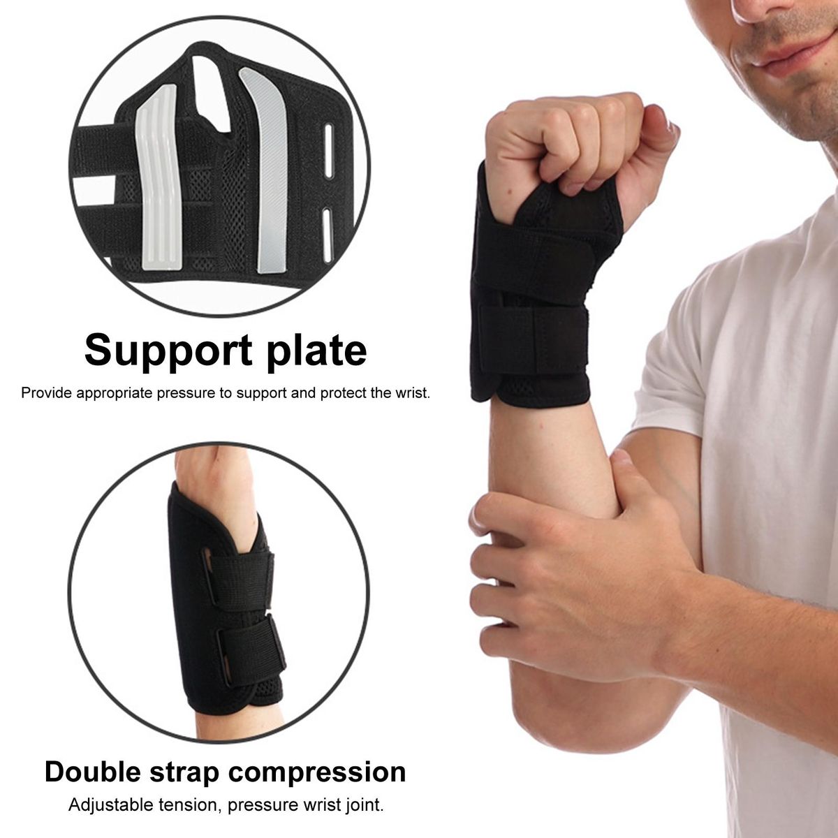 1Pc Wrist Guard Stretchable Sports Wrist Guard Black