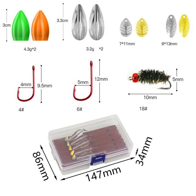 Fly  Flies Kit With Spinners Spoon/Thrower Streamer Flies Fly G
