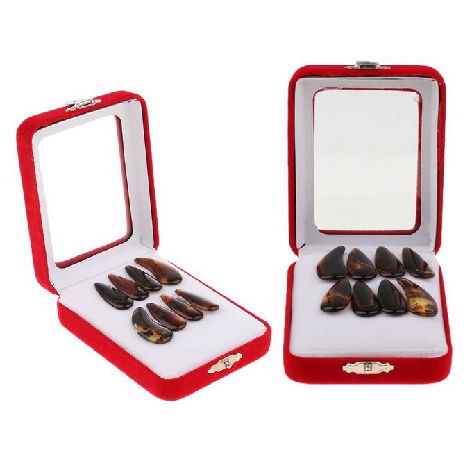 Portable 2 Pack Guzheng Finger Picks Groove Arc Zither Koto Nails