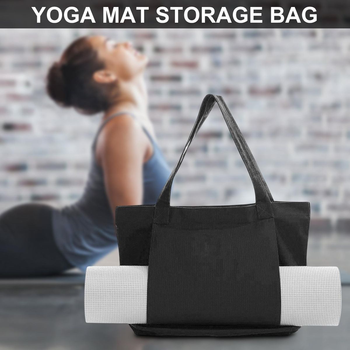 Gym Bag Portable Yoga Mat Storage Bag Black