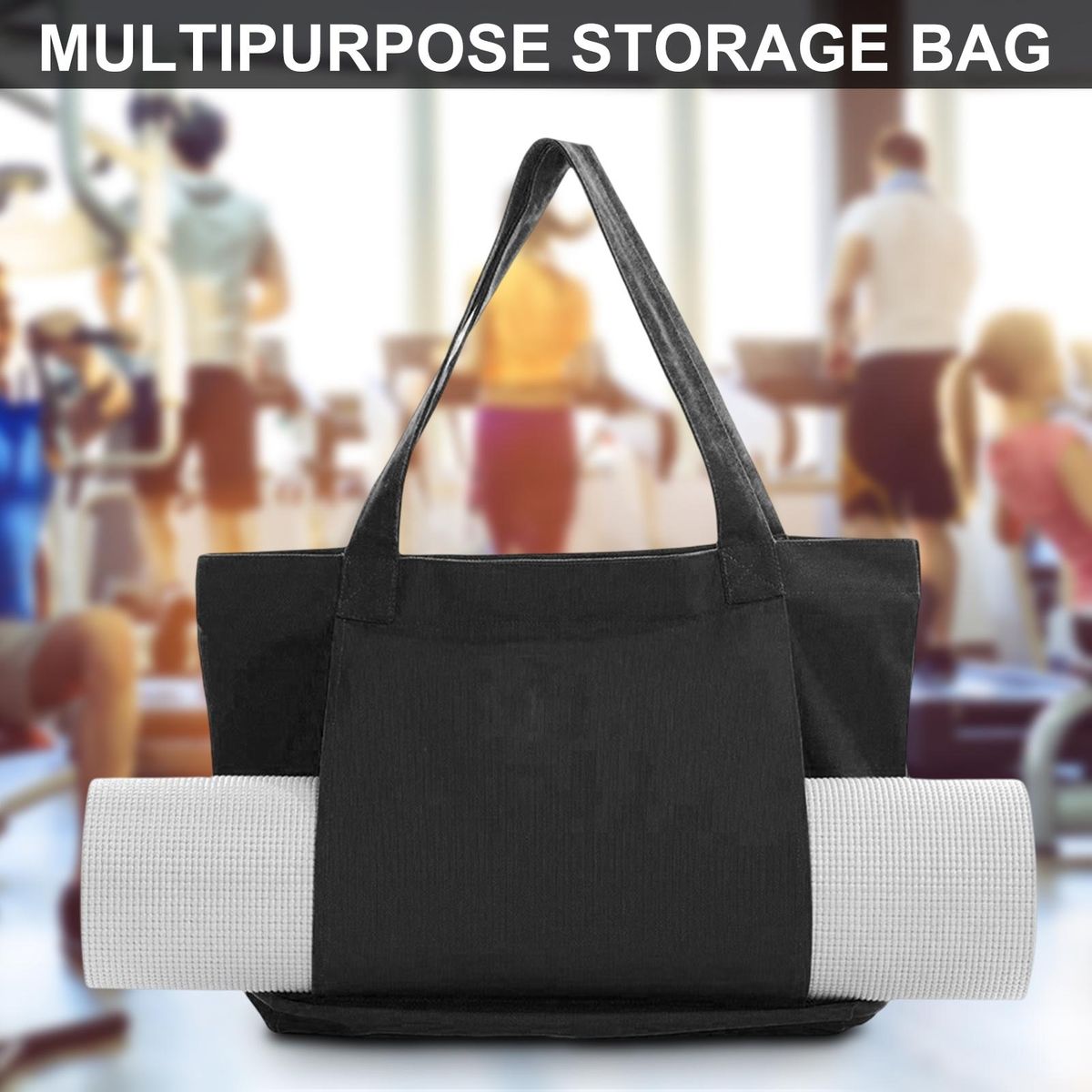 Gym Bag Portable Yoga Mat Storage Bag Black