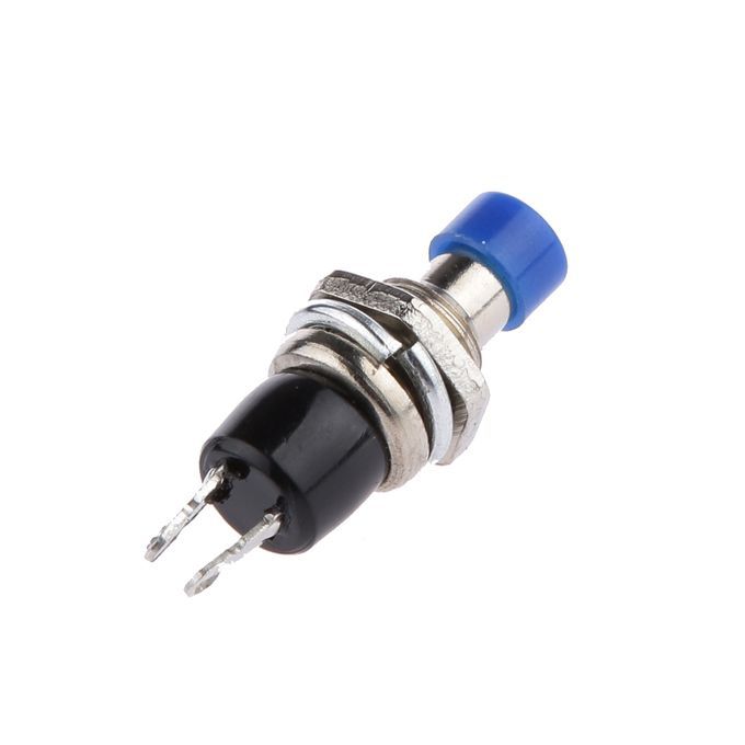 10pcs 220V 2A Mini Switch Lockless Momentary ON/OFF Push Button Blue