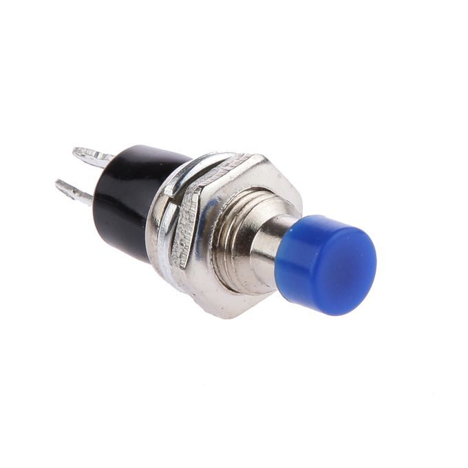 10pcs 220V 2A Mini Switch Lockless Momentary ON/OFF Push Button Blue