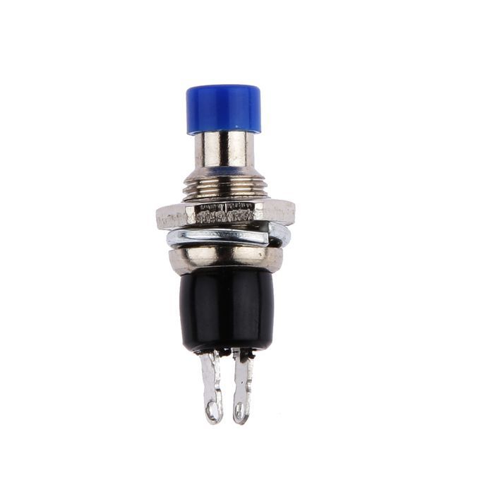 10pcs 220V 2A Mini Switch Lockless Momentary ON/OFF Push Button Blue