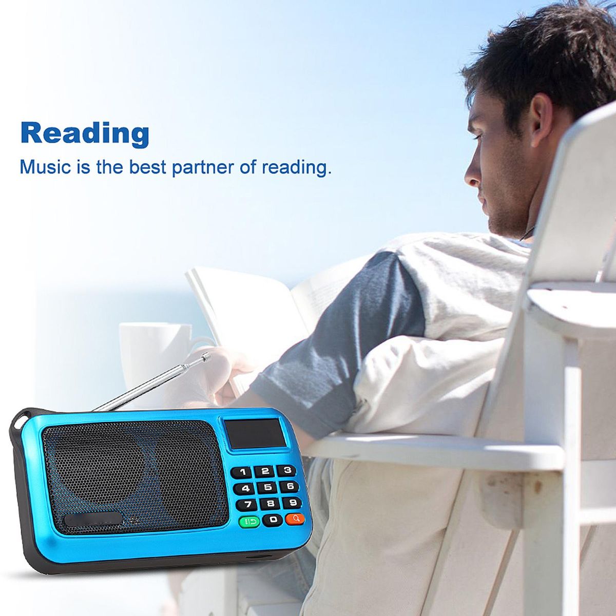 W405 FM Digital Radio Portable USB Wired Computer Speaker HiFi Stereo Receiver w/ Flashlight LED Display Support TF Music Play