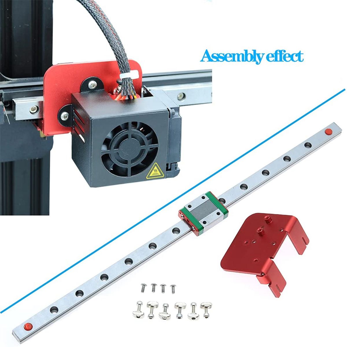 Ender 3 X-axis MGN12C Linear Rail Guide Kit with Fix Plate Mount Bracket for Ender3 Pro /Ender3 3D Printer Upgrades Accessary
