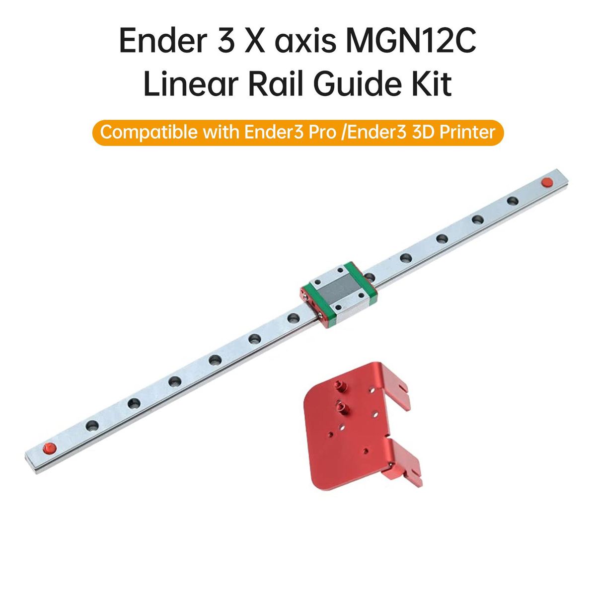 Ender 3 X-axis MGN12C Linear Rail Guide Kit with Fix Plate Mount Bracket for Ender3 Pro /Ender3 3D Printer Upgrades Accessary