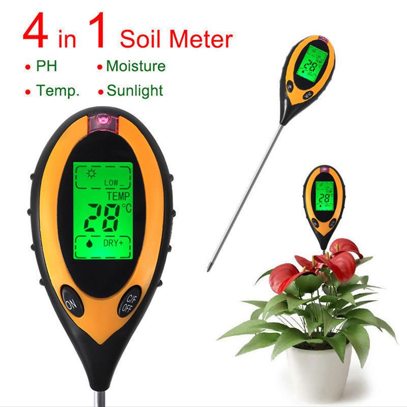 Soil Test Kits 4 In 1 PH Moisture Temperature Sunlight Meter