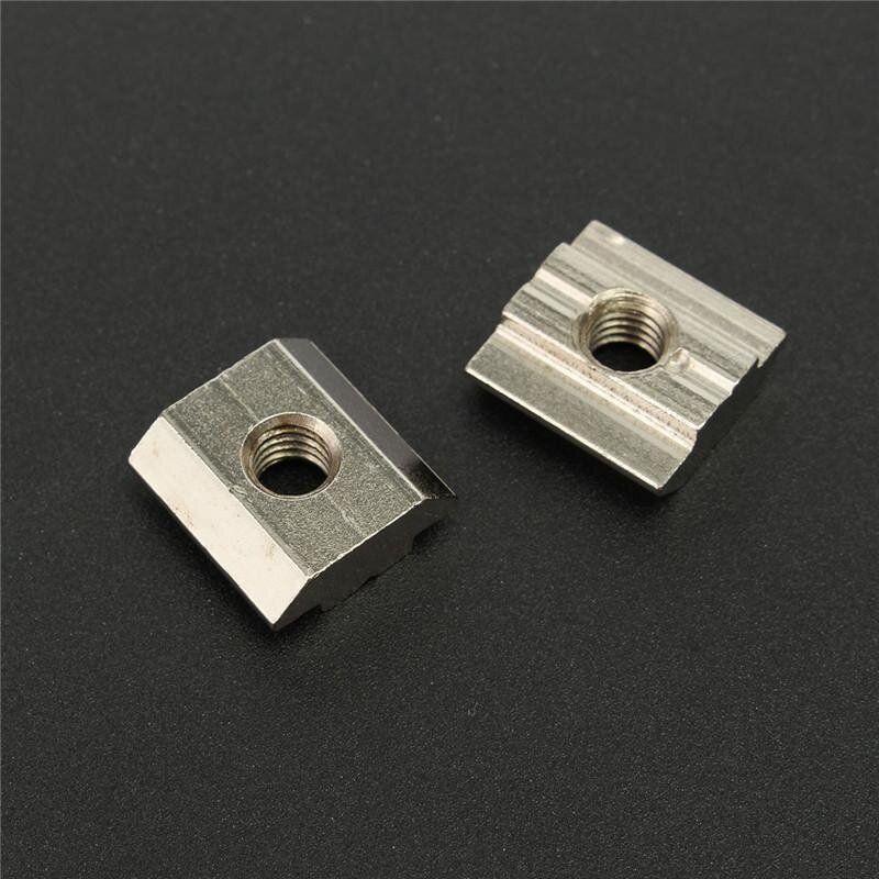 50pcs/lot T Sliding Nut Block M6 For 3030 Aluminum Profile Zinc Coated Plate Aluminum Accessories