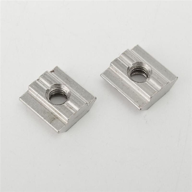 50pcs/lot T Sliding Nut Block M6 For 3030 Aluminum Profile Zinc Coated Plate Aluminum Accessories