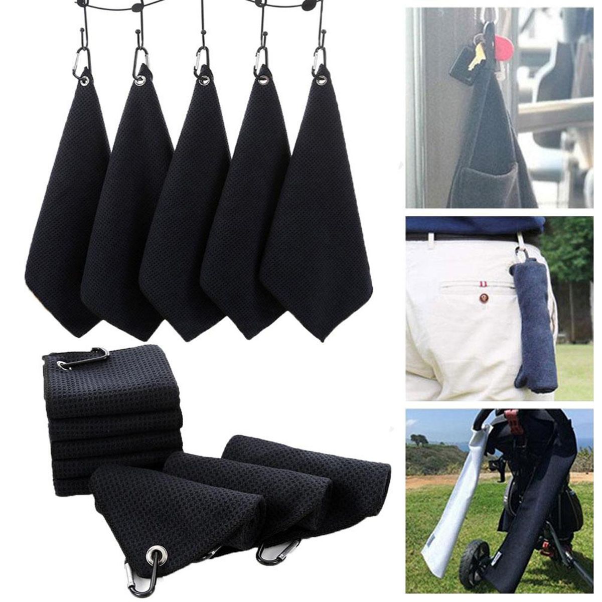 Cleaning Towel Microfiber Water Absorption Small Gym Towel Black