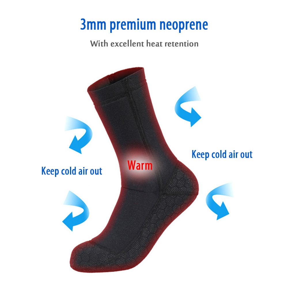3MM Neoprene Wetsuit Socks Warm Scuba Diving Socks Winter