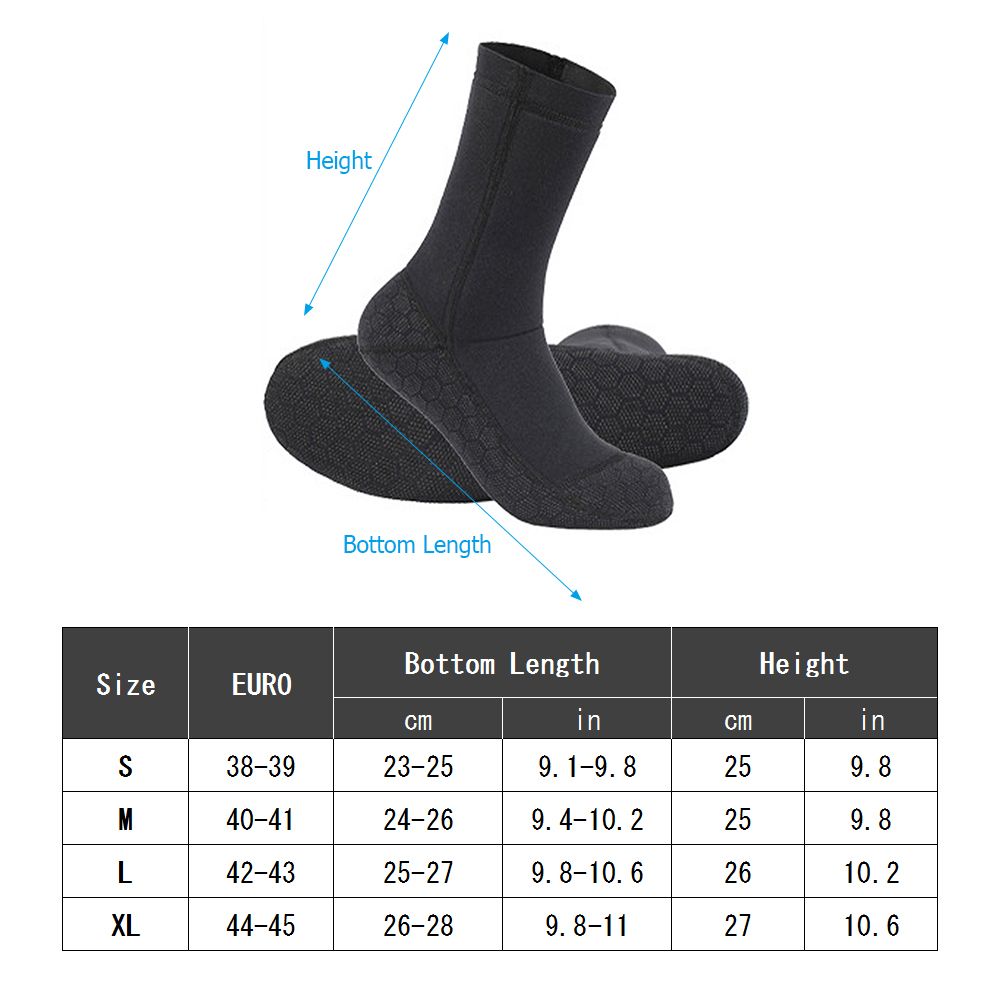 3MM Neoprene Wetsuit Socks Warm Scuba Diving Socks Winter