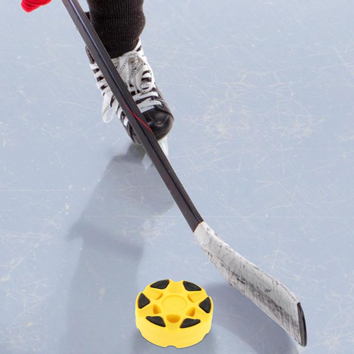 Durable Rink Quad Hockey Practice Pucks Balls Yellow