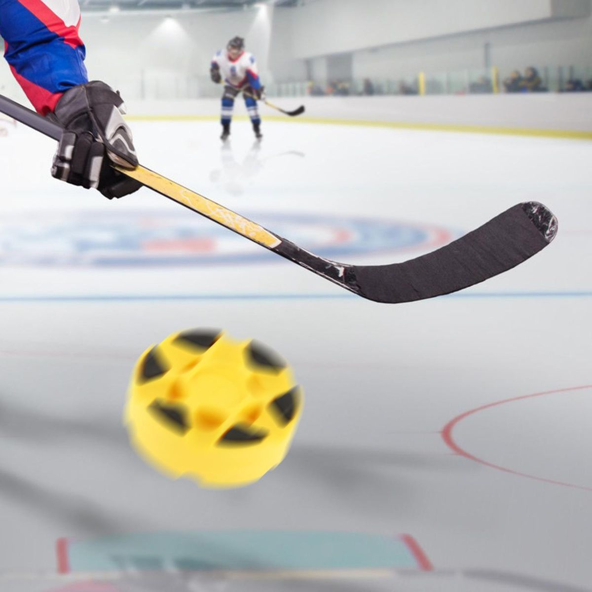Durable Rink Quad Hockey Practice Pucks Balls Yellow