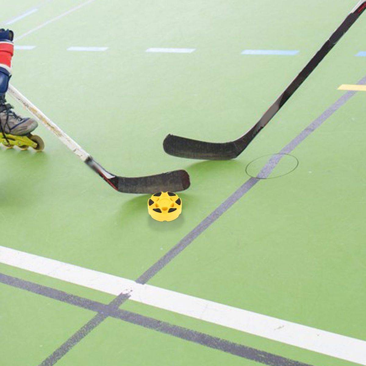 Durable Rink Quad Hockey Practice Pucks Balls Yellow