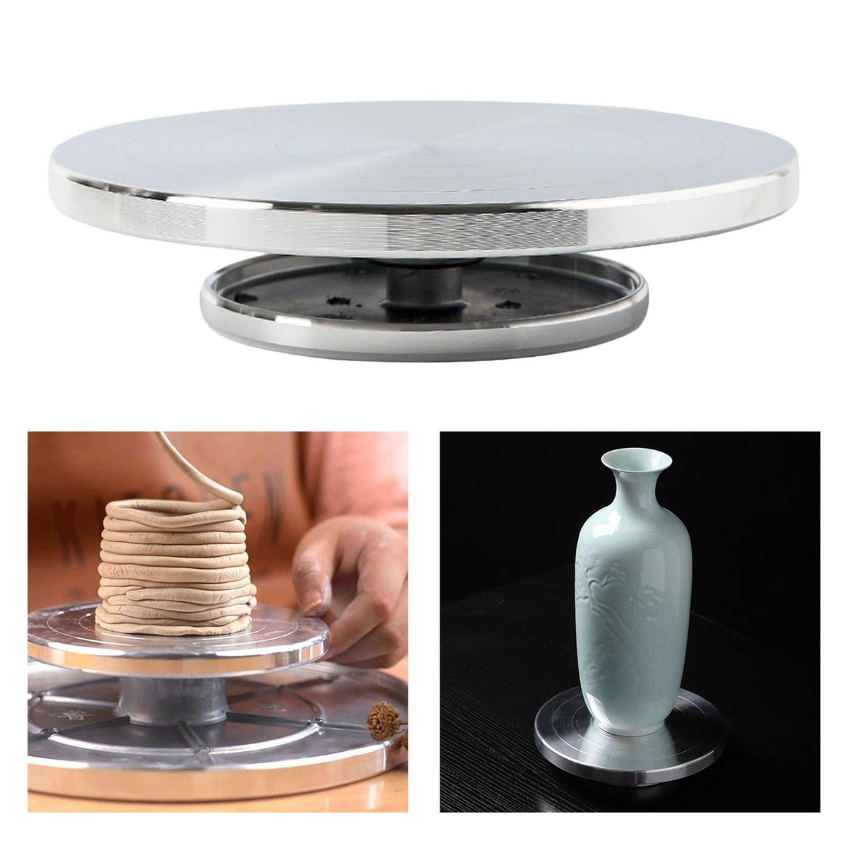 Double-Sided Pottery Wheel Alloy Manual Forming Turntable