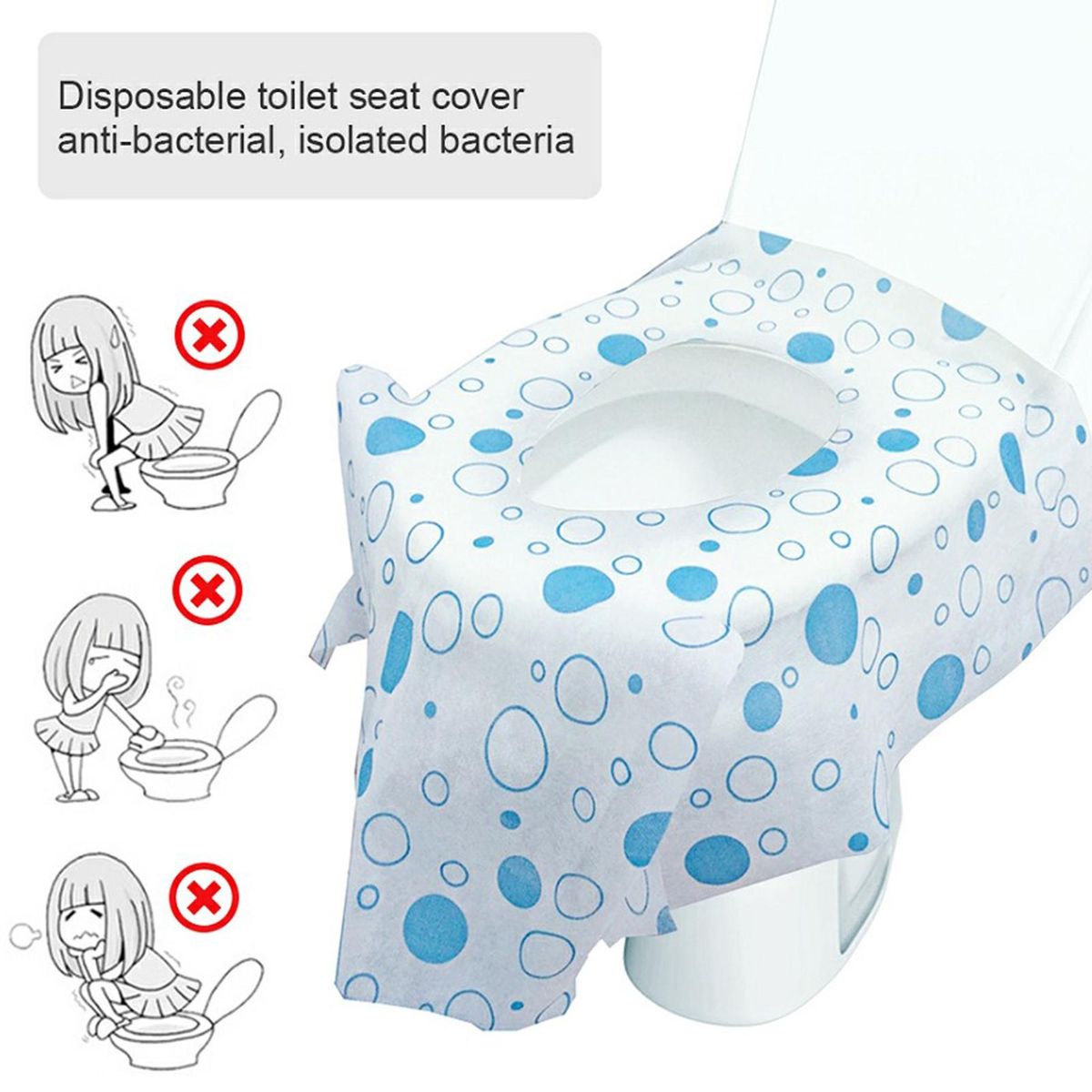 20Pcs Toilet Pad Star Print Disposable Toilet Seat Mat