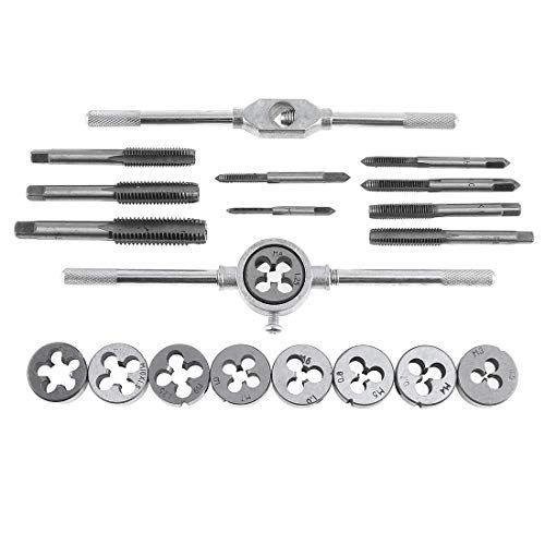 OriGlam 20pcs Alloy Steel SAE Tap And Die Set Metric Standar