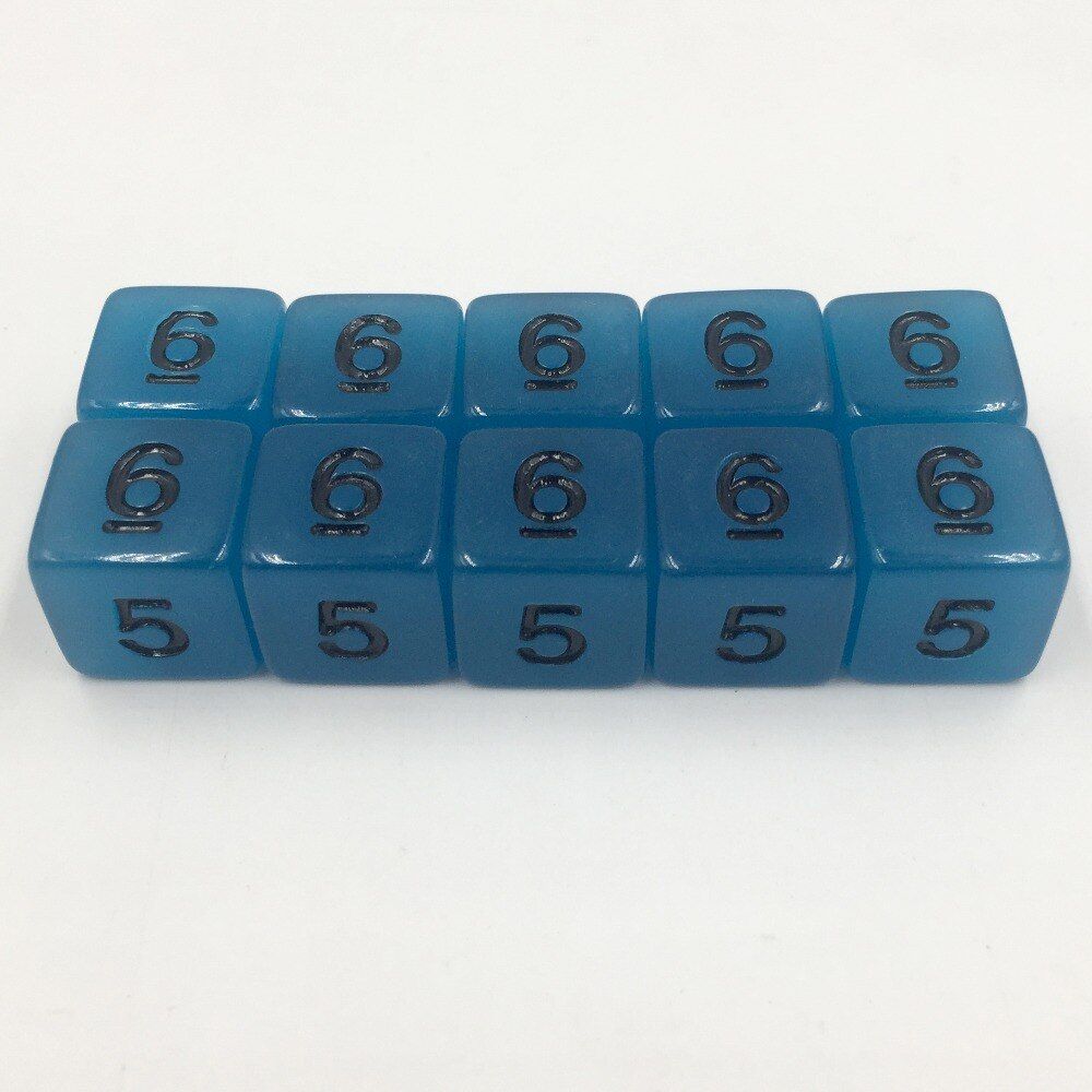 Rollooo Dice 10 Pcs/ Set Glow In The Dark D6 Glowing Dd
