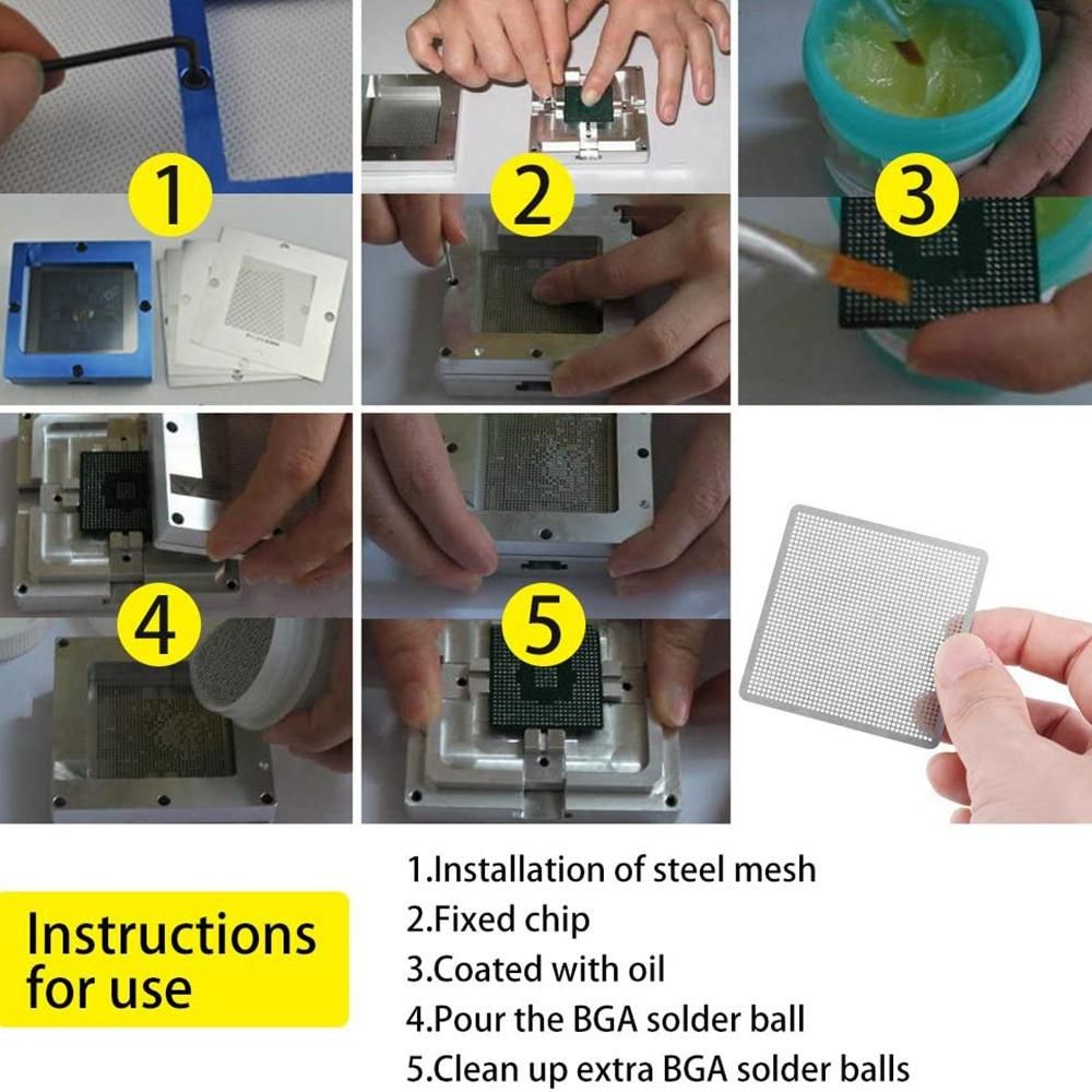 27Pcs Universal Direct BGA Heating Stencil Reballing Support Stencil Holder Template Heated Fixture for SMT SMD Chips