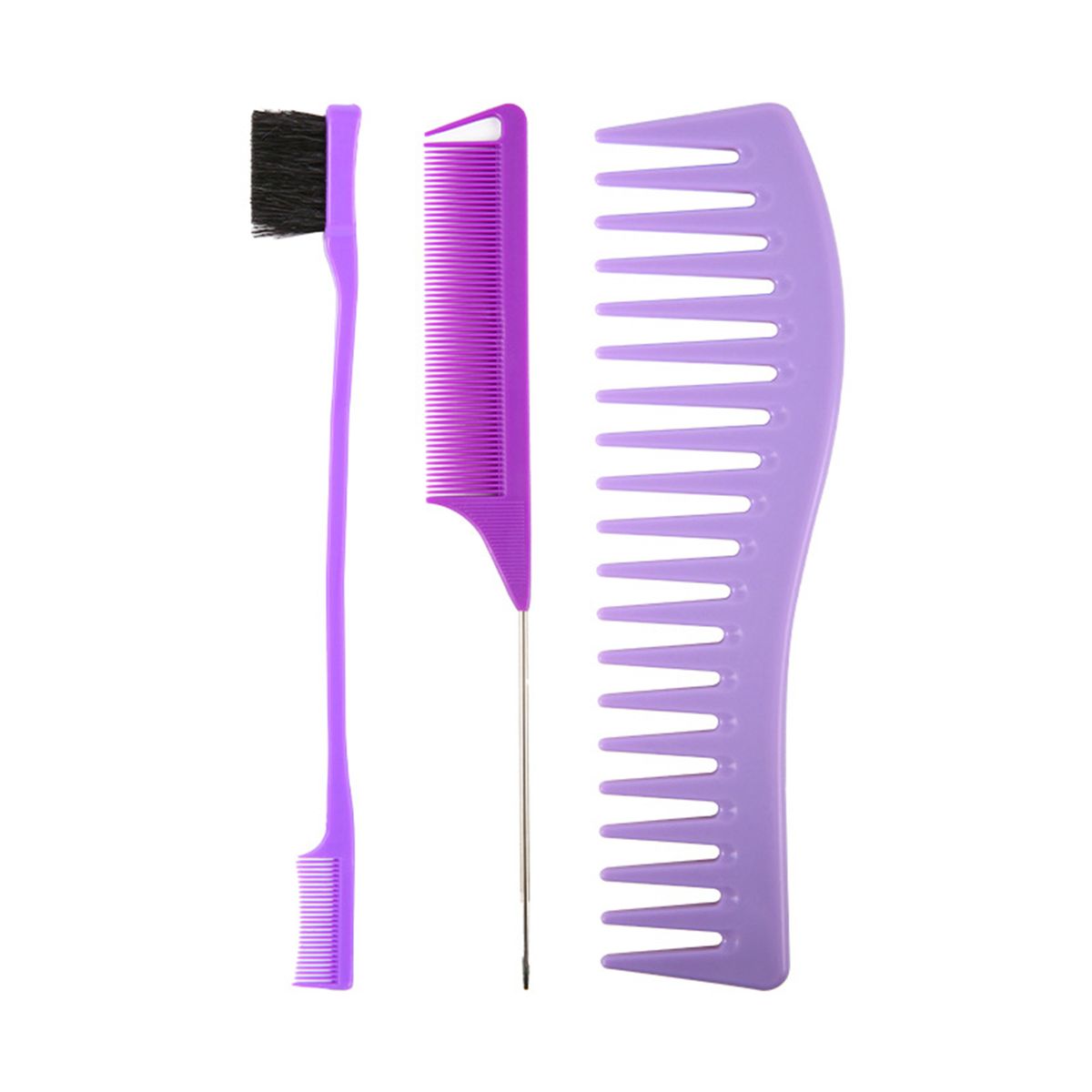 3Pcs Hair Combs Set Fine Wide Tooth Comb Rat Tail Comb