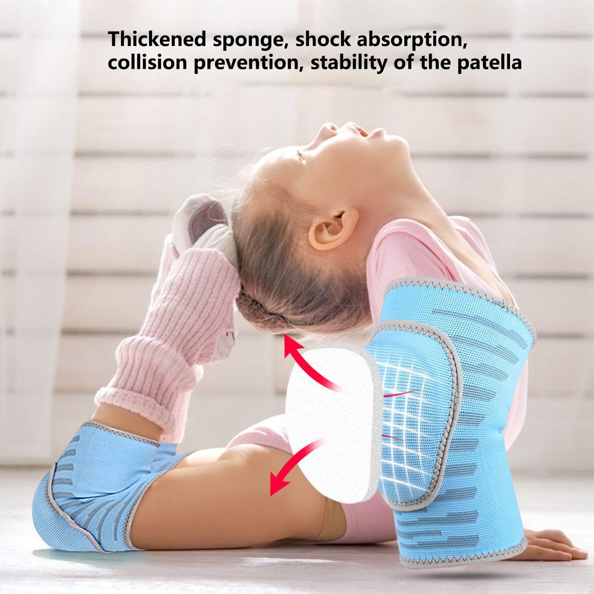 1Pc Kids Kneelet Gym Kneepad Children Workout Knee Padded Protector Blue