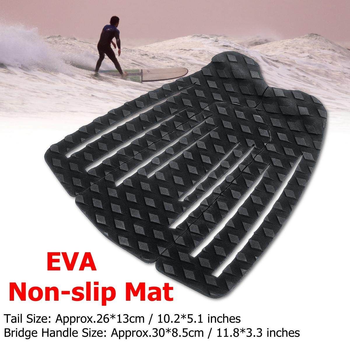 3 Pcs /Set Black EVA Tail Pads Surfboard Rubber Deck Grips Antiskid Traction Surfing Mat For Surfing Surf Kiteboard Bodyboard