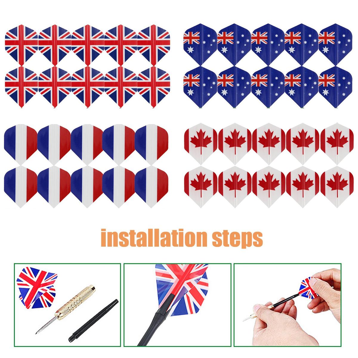 36Pcs Dart Wings Combination of Mixed Flag Dart Tails