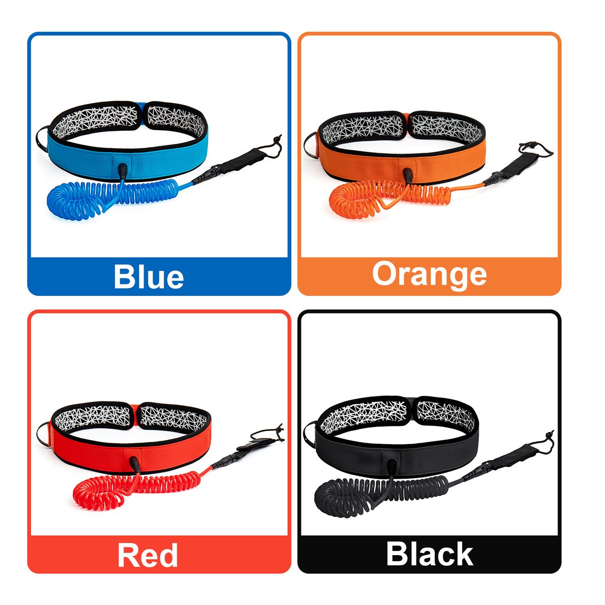Surfboard Waist Leash 7mm Thick 10ft Coiled Surf Board Leash
