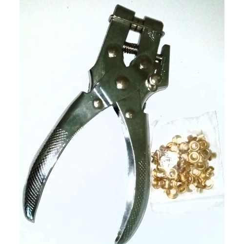 Pro-Tek Eyelet Grommet Pliers, Steel Hole Punch Eyelet Setter Kit - For Leather, Canvas, All Fabrics, Shoes, Belts, Bags, Crafts Gold Eyelets/grommets