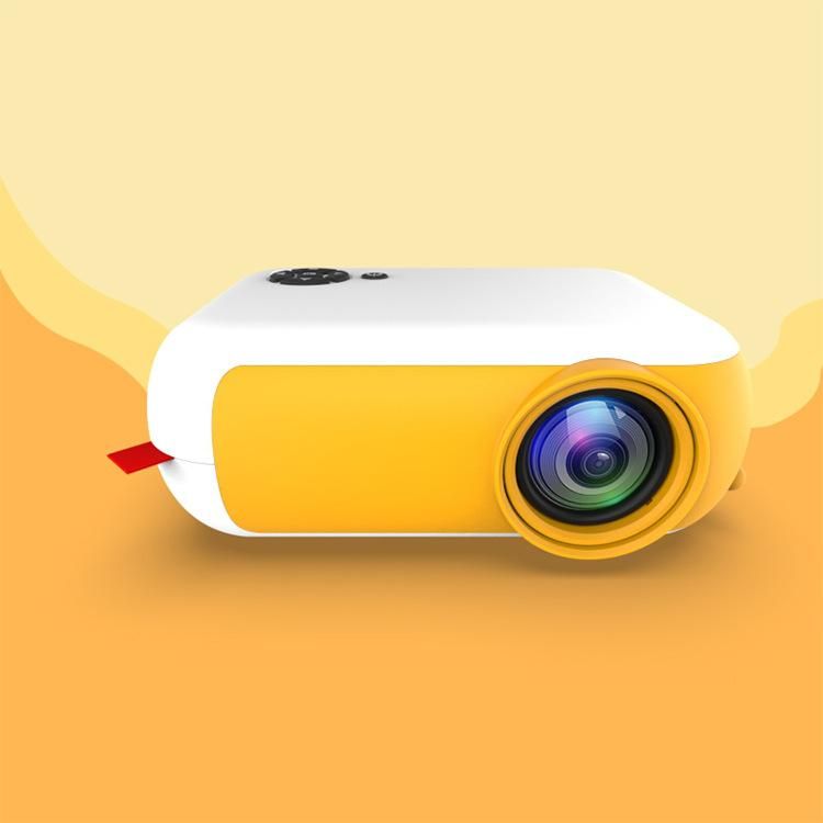 New A10 mobile phone screen miniature home portable 4K HD support 1080P smart mini projector White and yellow mobile phone same screen version European regulations