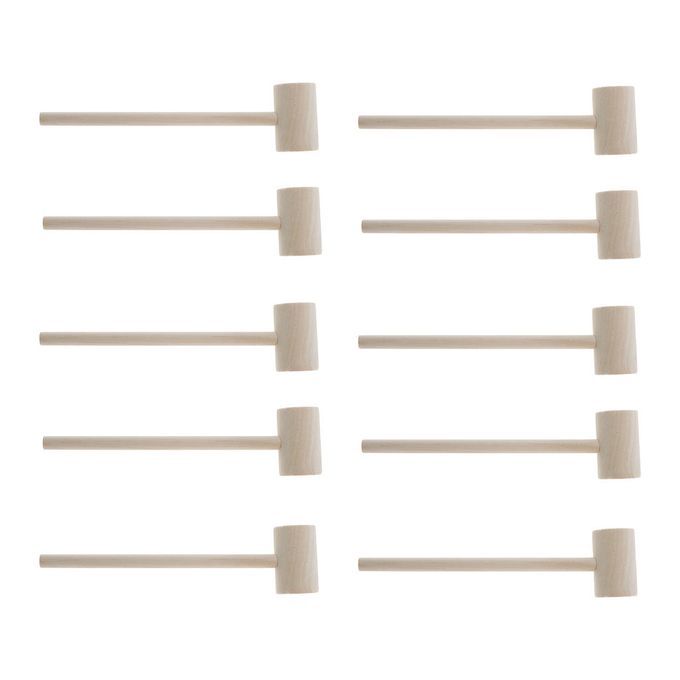 10x Leather Wooden Hammer Toy Crab Lobster  Mallet Beating Gavel For