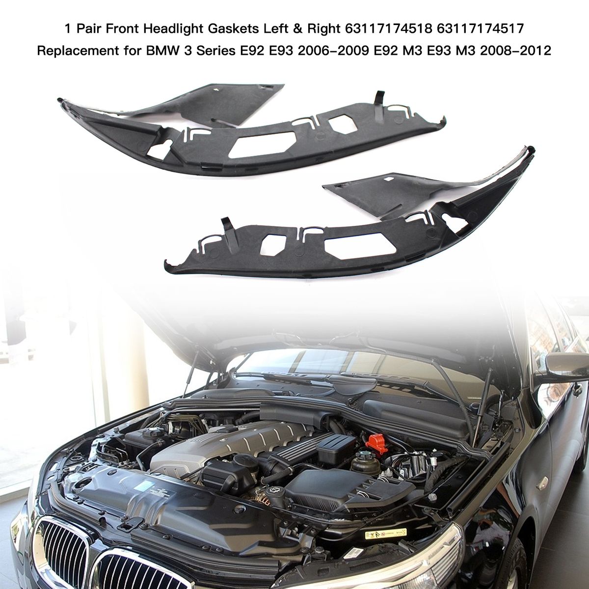 1 Pair Headlight Gaskets Left   Right 63126934512