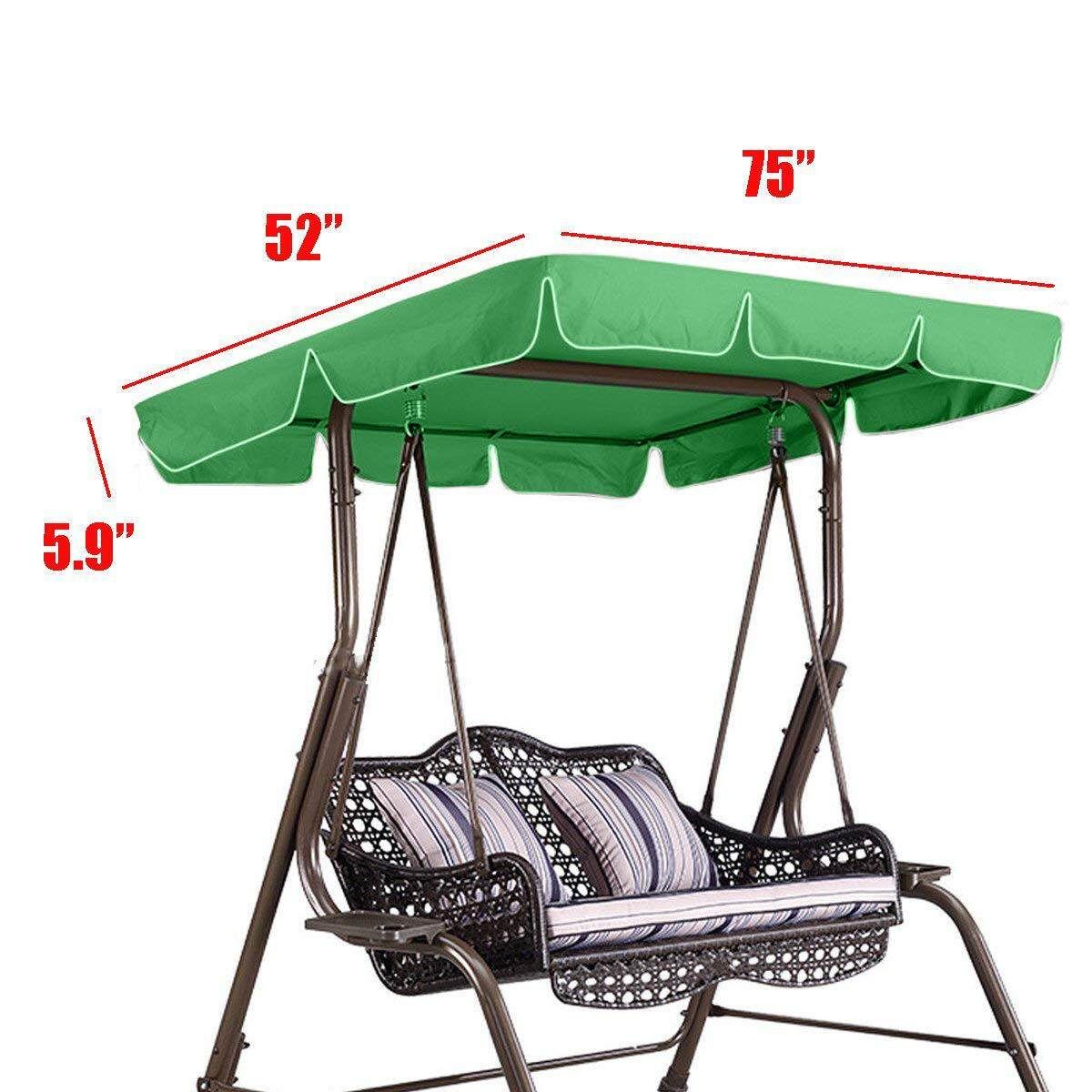 75''x52''X5.9'' Swing Top Cover Replacement Canopy Porch Park Patio Outdoor Green