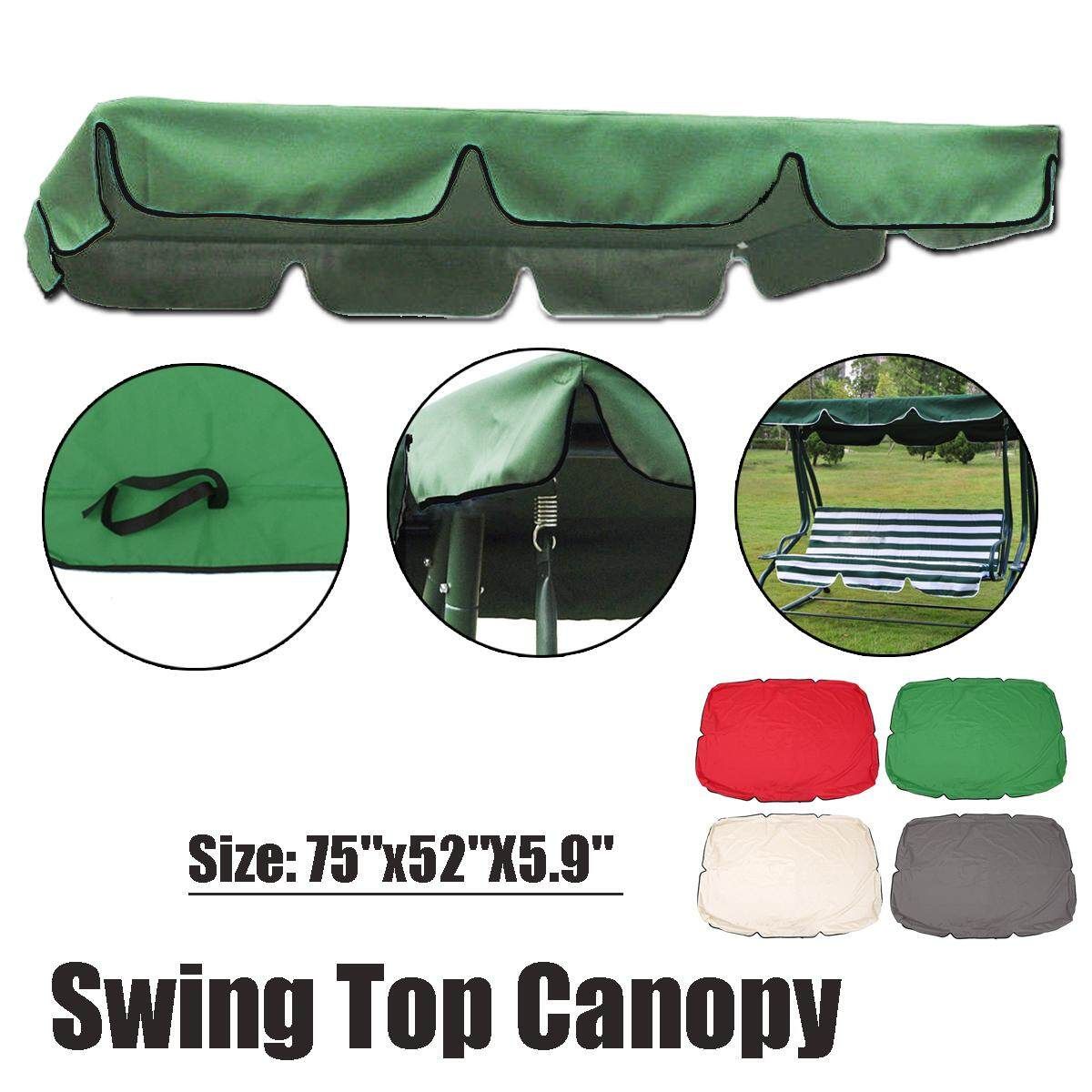 75''x52''X5.9'' Swing Top Cover Replacement Canopy Porch Park Patio Outdoor Green