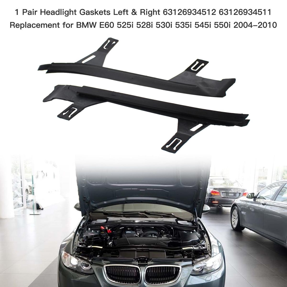 1 Pair Front Headlight Gaskets Left & Right 63117174518 63117174517 Replacement for BMW 3 Series E92 E93 2006-2009 E92 M3 E93 M3 2008-2012