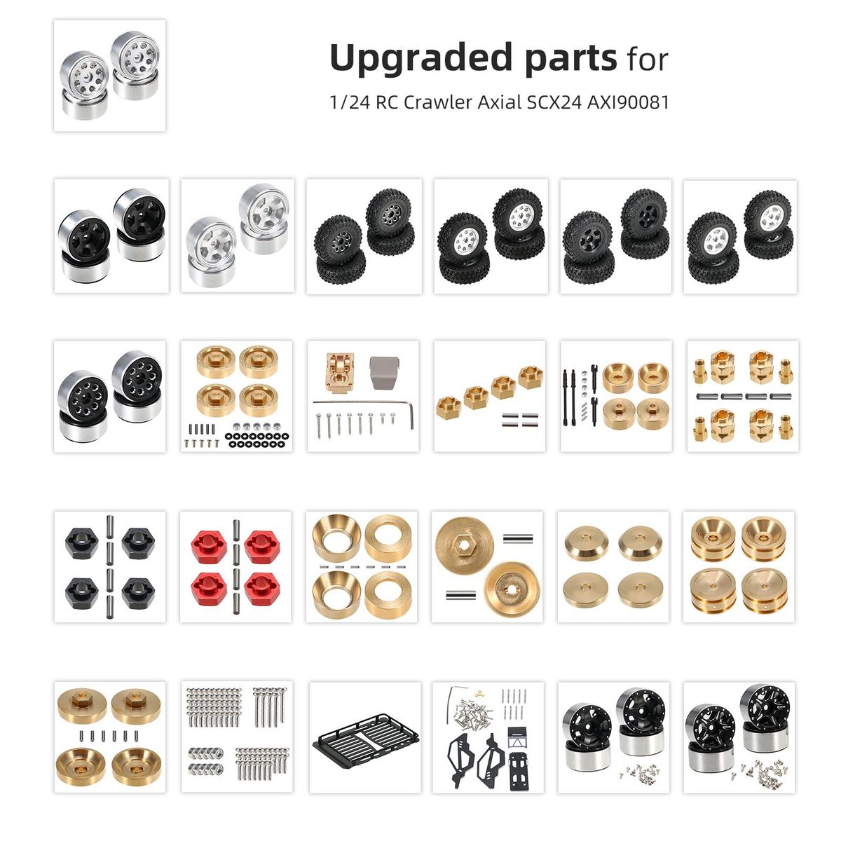 Aluminum Alloy Linkages Pull Rod Link Linkage Set for 1/24 Axial SCX24 AXI90081 AXI00001 AXI00002 RC Car Upgrade Parts