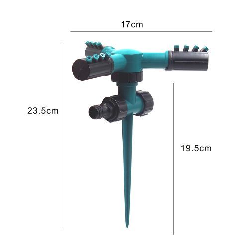 Adjustable 3 Nozzles 360 Degrees Rotating Garden Sprinklers