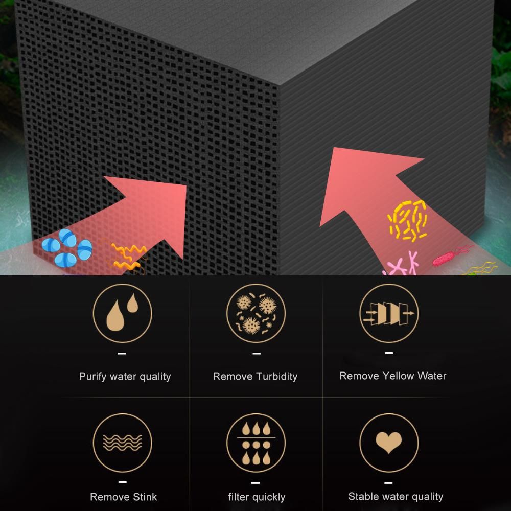 Water Purifier Cube Aquarium Filter Eco-Aquarium Filter Ultra Strong Filtration & Absorption 10X10X5CM