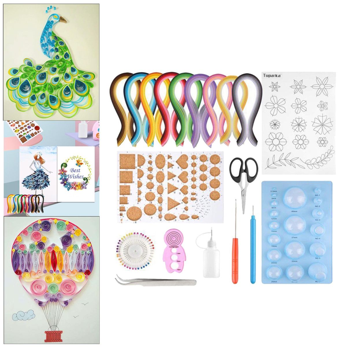 Quilling Paper Tool Kit Gradient 9 Colors 900 Strips Full Set