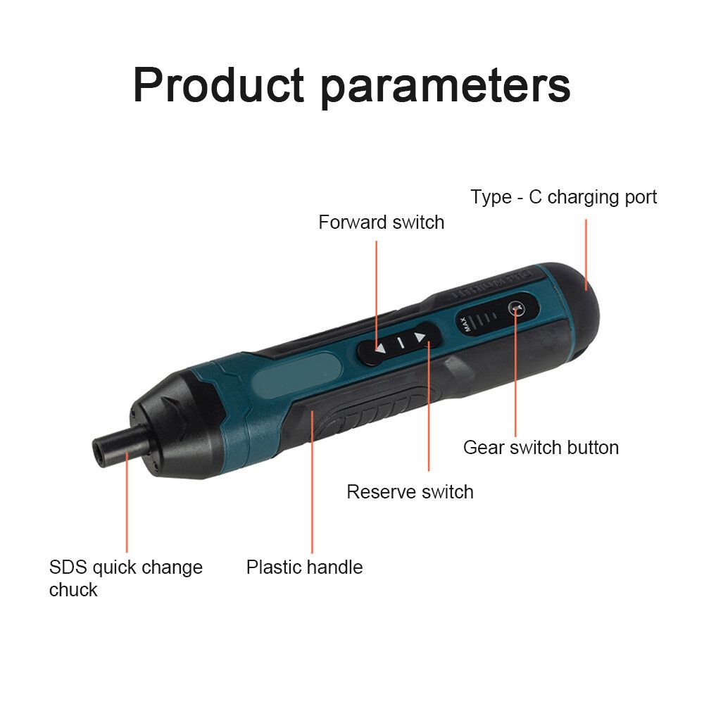 Cordless Electric Screwdriver 200r/min Screwdriver 4.5Nm