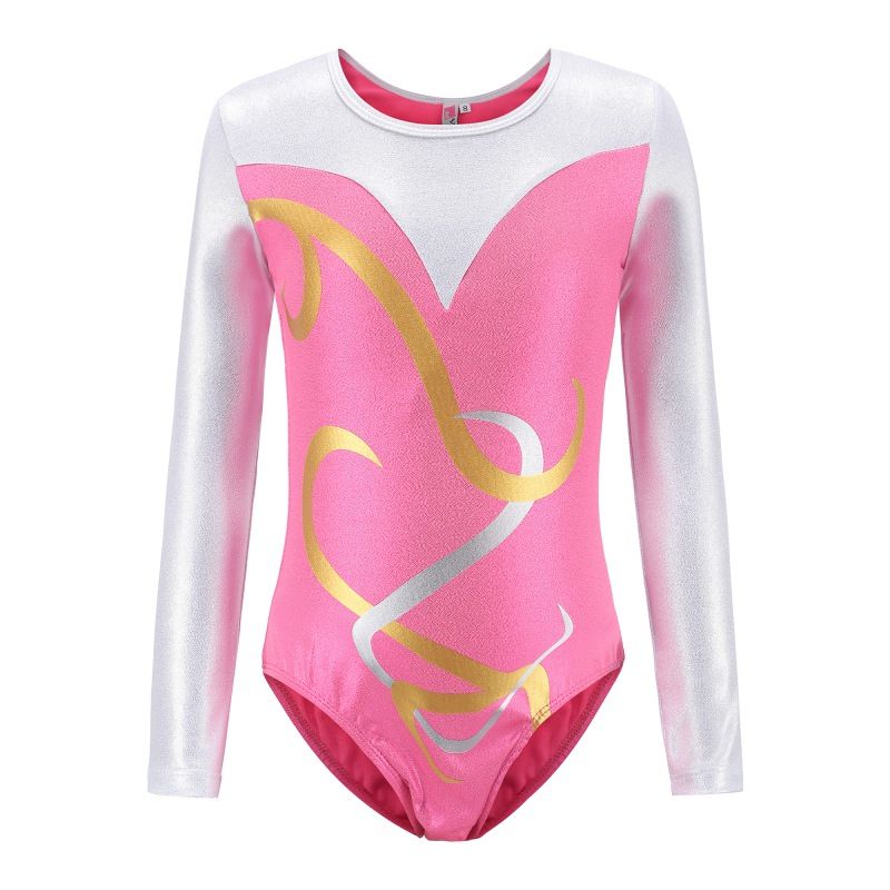 5-12Y Gymnastics Dancesuit Girls Long Sleeve Dance Leotards