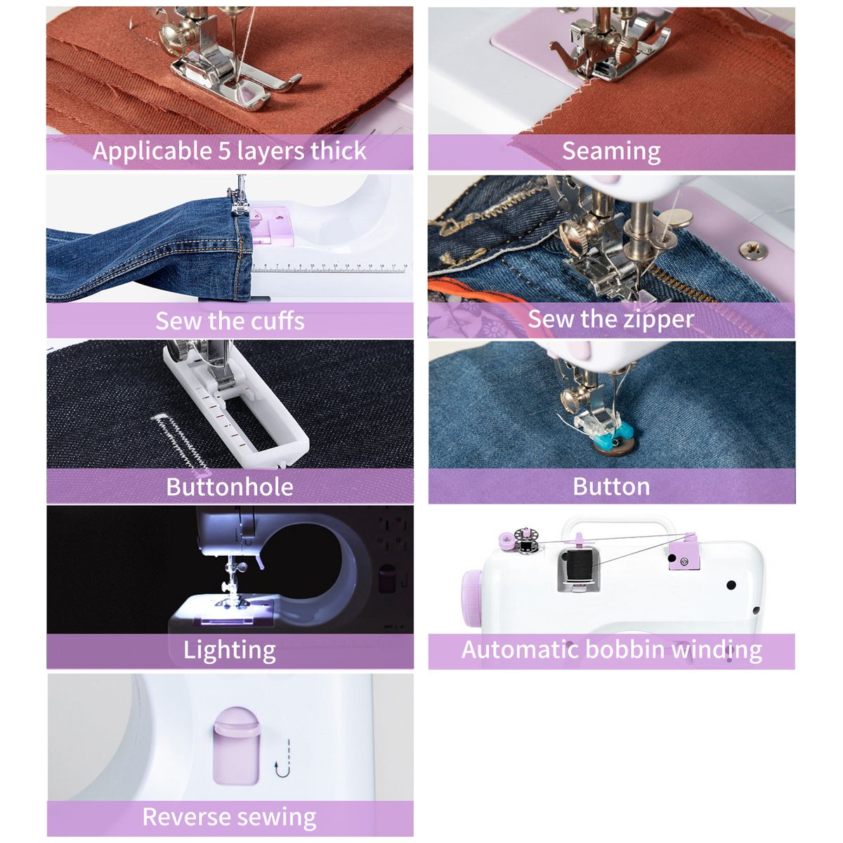 Electric Small Sewing Machine With Foot Pedal 12 Stitches