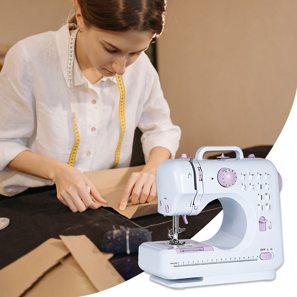 Electric Small Sewing Machine With Foot Pedal 12 Stitches