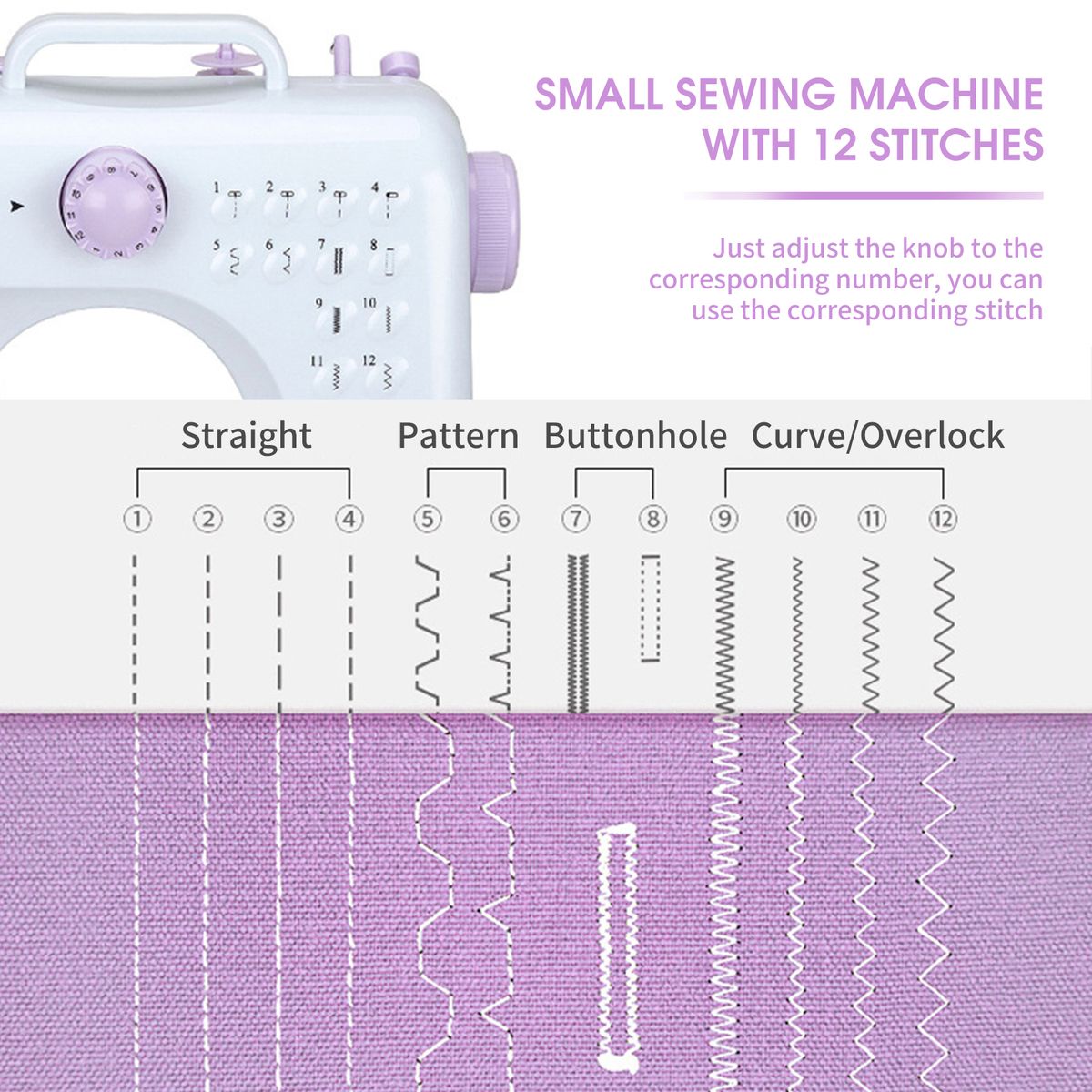 Electric Small Sewing Machine With Foot Pedal 12 Stitches