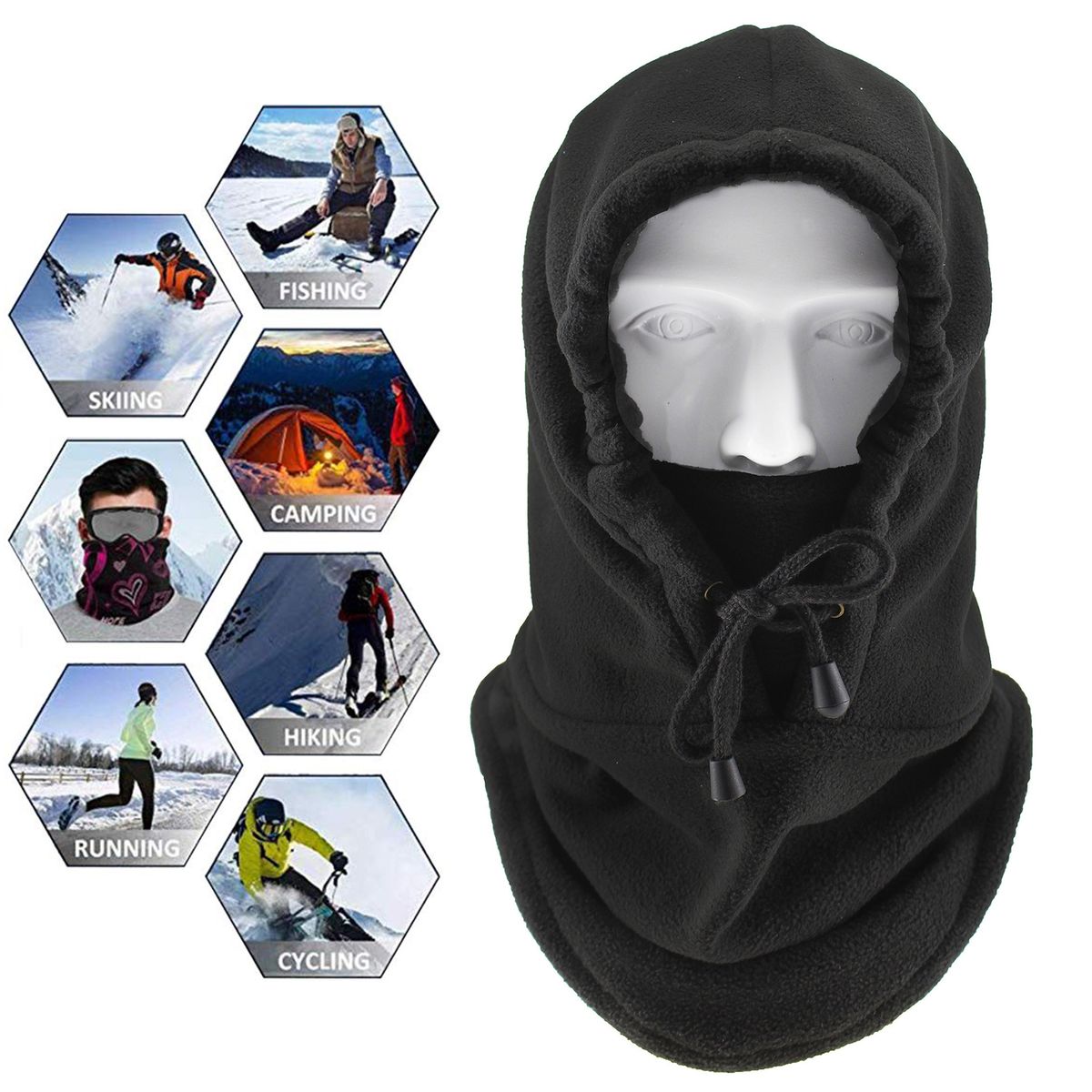 Cold Weather Windproof Neck Gaiter Black