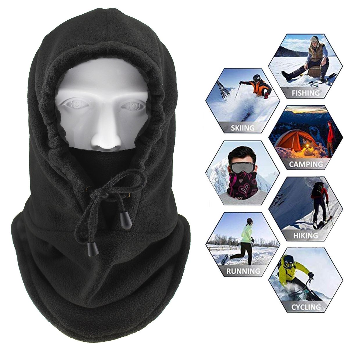 Cold Weather Windproof Neck Gaiter Black
